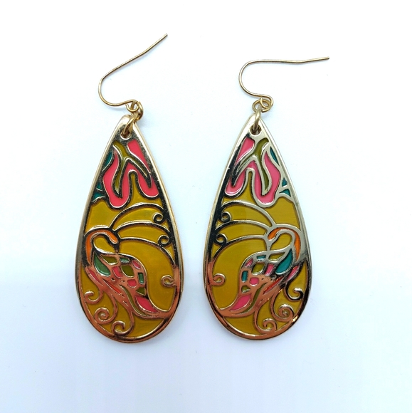 ⭐2 for $10⭐ Bird tear drop tropical earrings - Picture 1 of 3